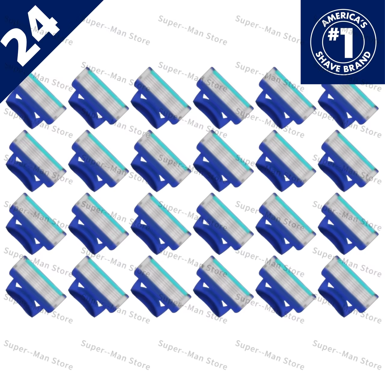 Nouveau rasoir manuel bleu à 5 lames