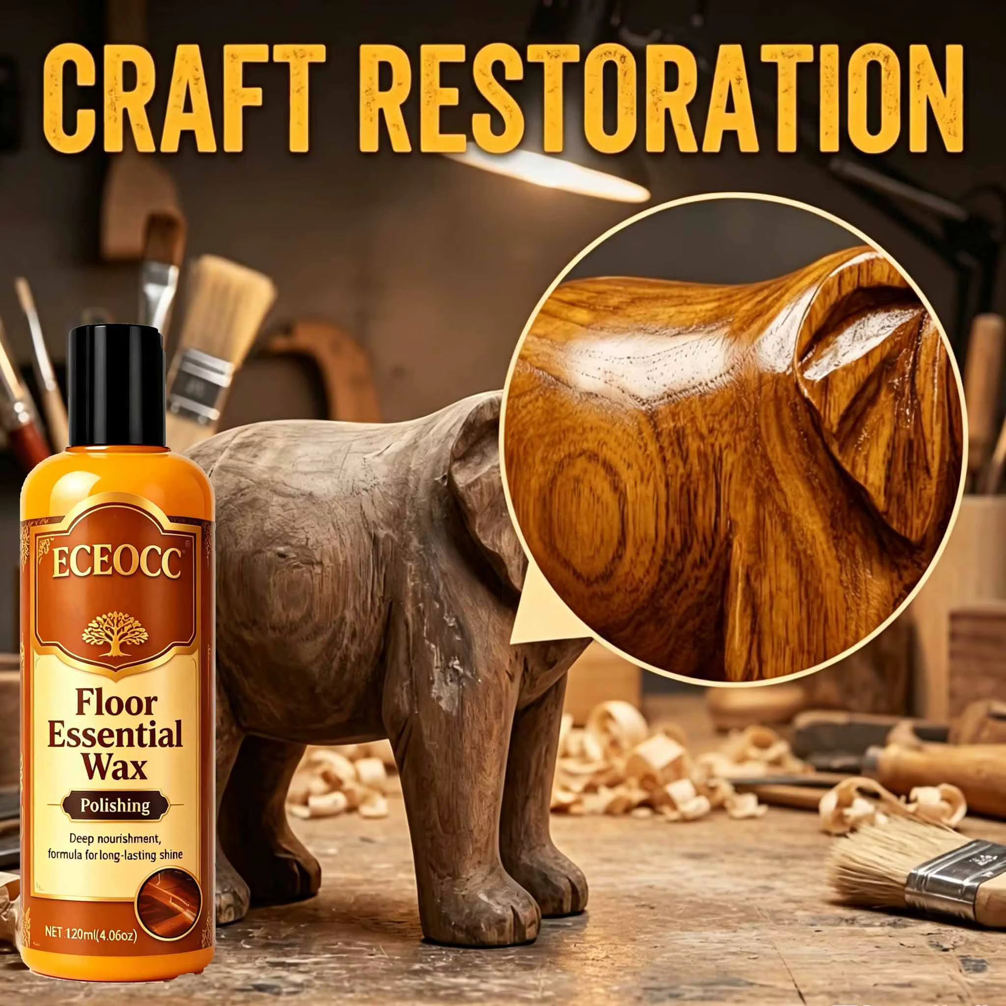 Cire naturelle de réparation pour meubles en cire d'abeille, imperméable, anti-poussière, protection longue durée, polissage du bois pour surfaces en bois d'intérieur