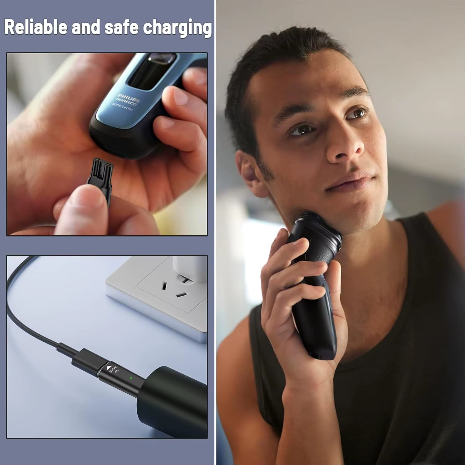 Adaptateur de chargeur de rasoir 8V HQ850 type-c
