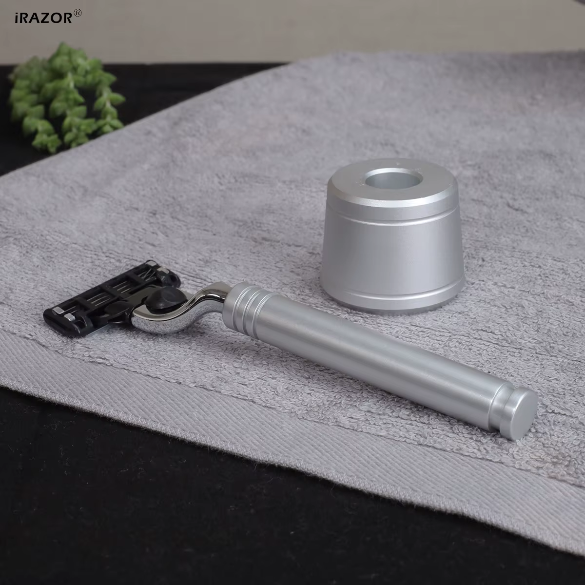 IRAZOR Classic Mach 3 Kit de rasoir 3 couches avec support-barbier