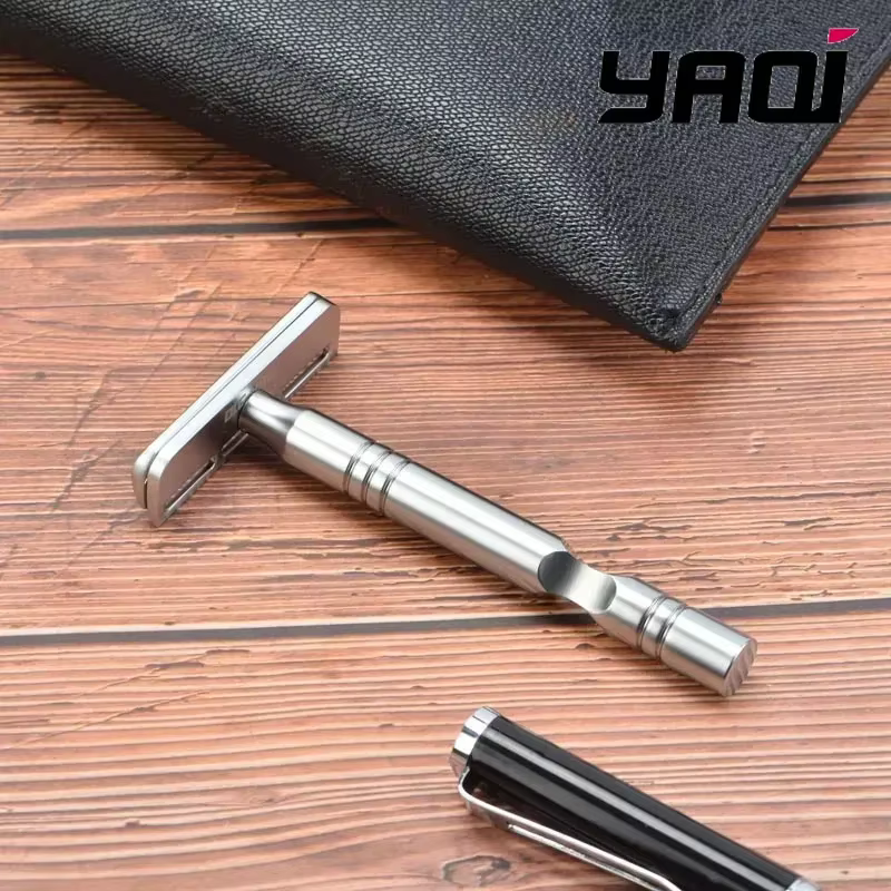 Rasoir YAQI couleur Chrome mat lame AC Excalibur à un seul tranchant hommes rasage sécurité