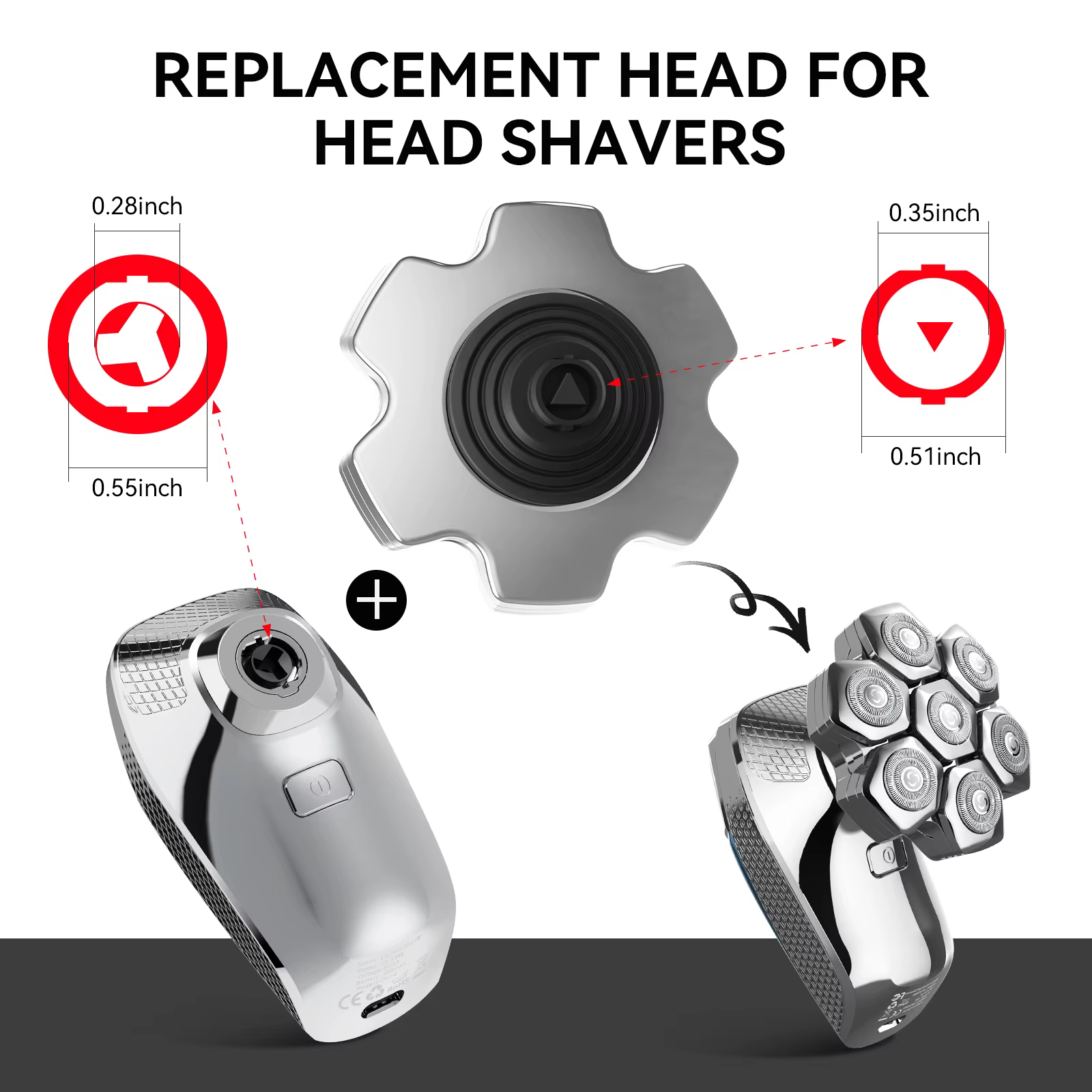 Kensen Tête de rasoir de rechange pour rasoir S18 5 en 1