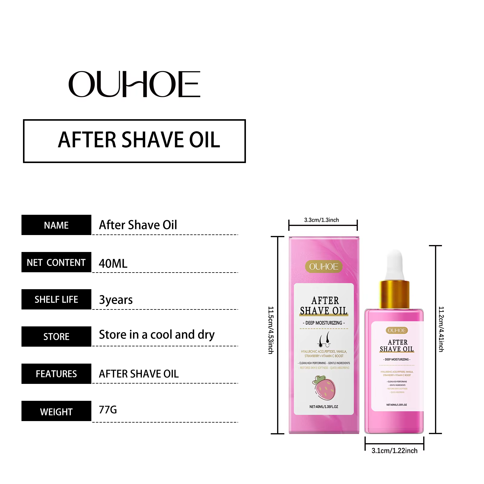 Huile après-rasage à la fraise