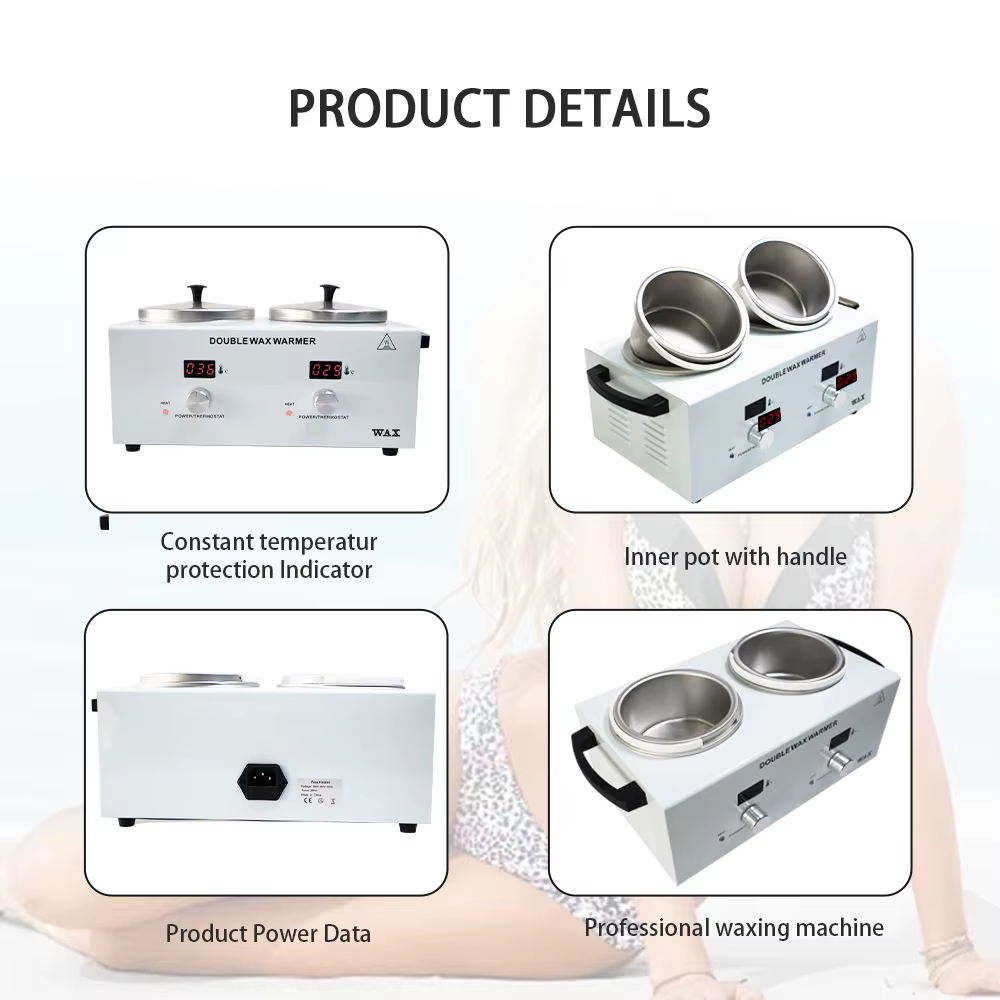 Chauffe-cire électrique à double pot avec écran LED