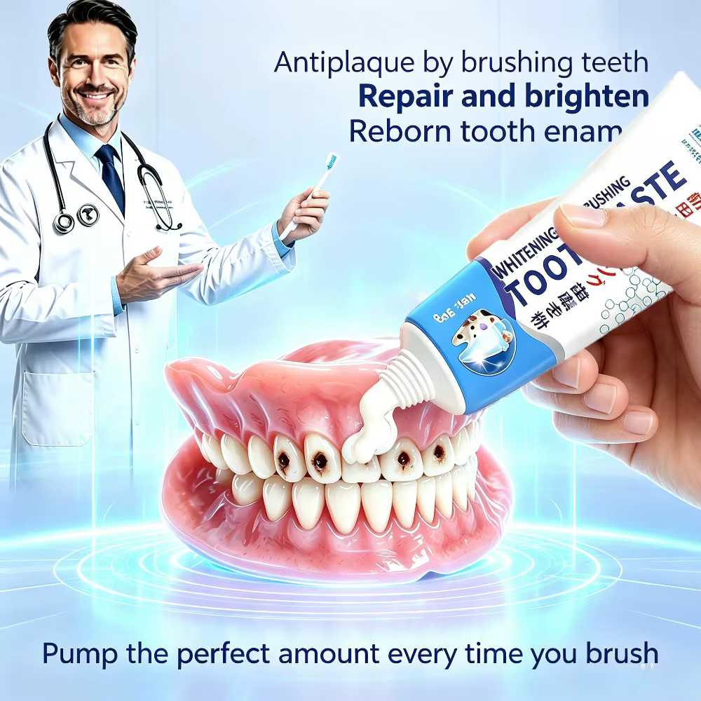 Dentifrice Anti-Caries Soin Doux de l'Émail Réduction de la Plaque Haleine Fraîche Gel Nettoyant Adapté aux Tous Membres de la Famille