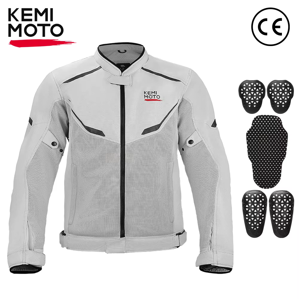 Veste de moto pour hommes, vêtements d'été respirants, équipement de protection CE intégré, maille douce, tenue de cyclisme tout-terrain pour Motocross