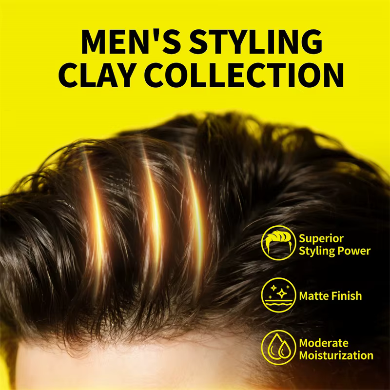 Nouveaux hommes cheveux argile cire naturel forte tenue modélisation cheveux coiffage cire coiffure finition Salon crème capillaire rafraîchissant cheveux boue 80g
