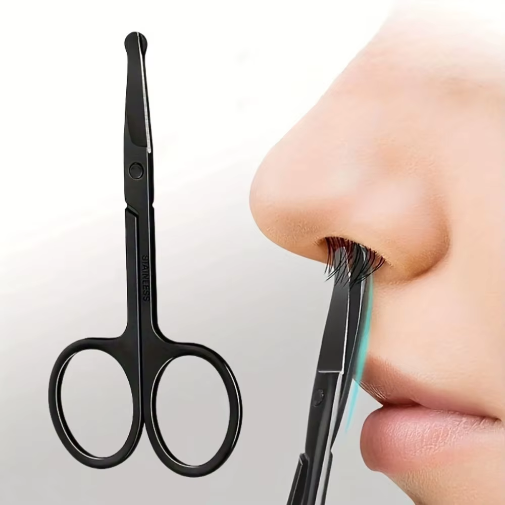 Ciseaux de coupe à tête ronde de précision-coupe de toilettage des poils du nez