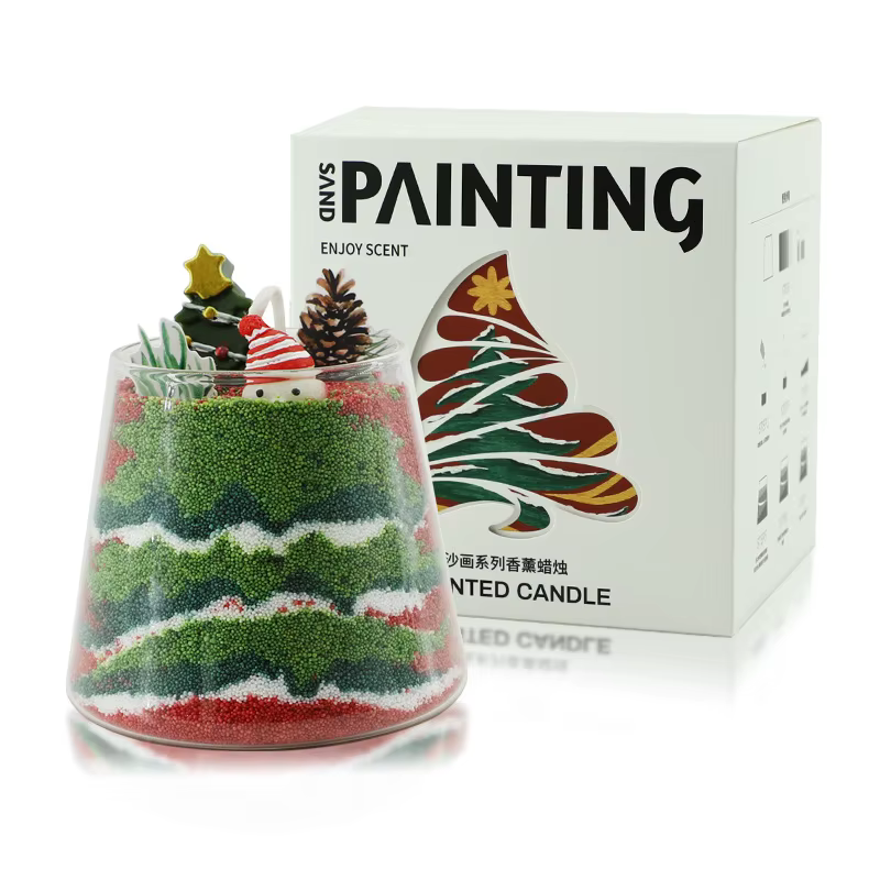 Bougie parfumée à peindre au sable DIY – Activités artisanales – Ornement de Noël – Cire de sable parfumée de qualité supérieure pour anniversaire – Cadeau créatif
