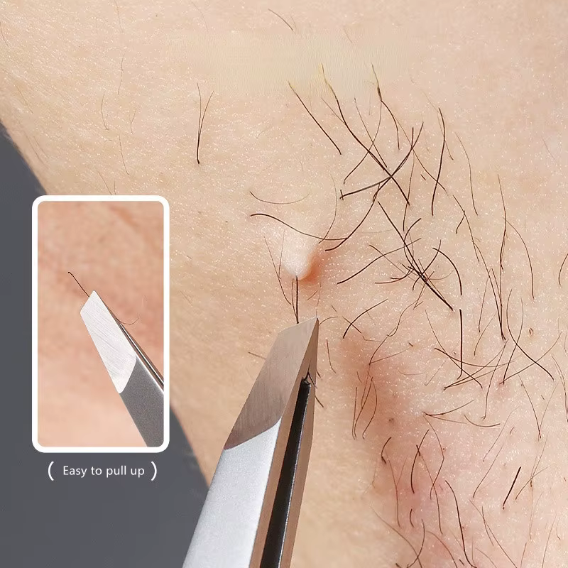 Pince à sourcils inclinée en acier inoxydable