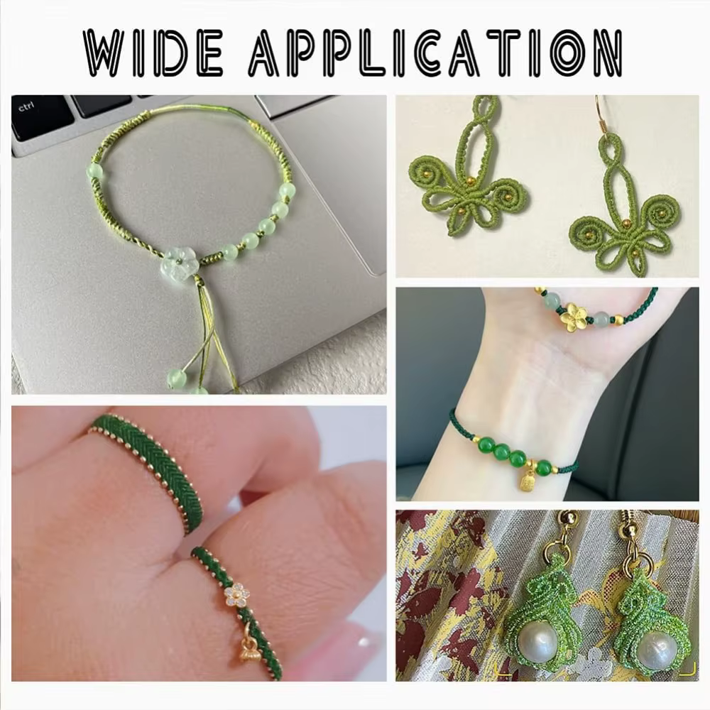Fil de polyester ciré vert foncé, ficelle de perles cirées, ficelle de ficelle pour bricolage, bracelet, colliers de la présidence, 115 verges, 0.5mm, 1 ensemble