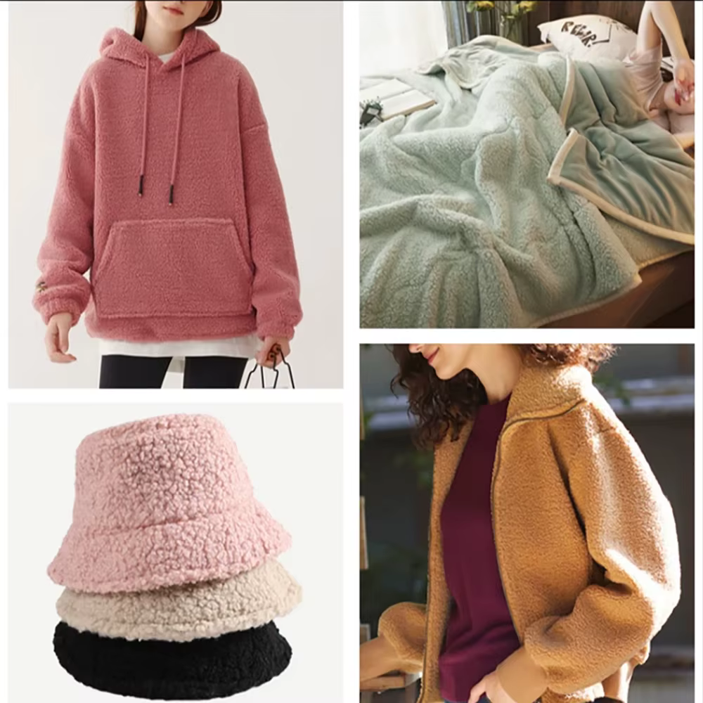 Teddy polaire tissu agneau cachemire hiver doux granulaire peluche couleur unie Polyester flanelle pour vêtements canapé chapeau pull bricolage jouet
