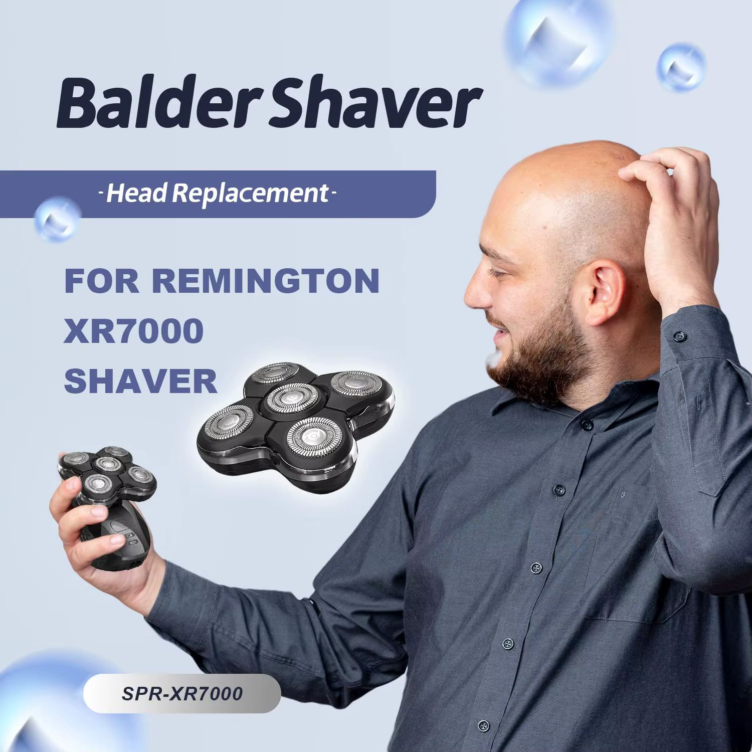 Têtes de rechange pour rasoir compatibles avec le rasage électrique Remington Balder pro XR7000 & XR1500 & XR1501 pour hommes chauve