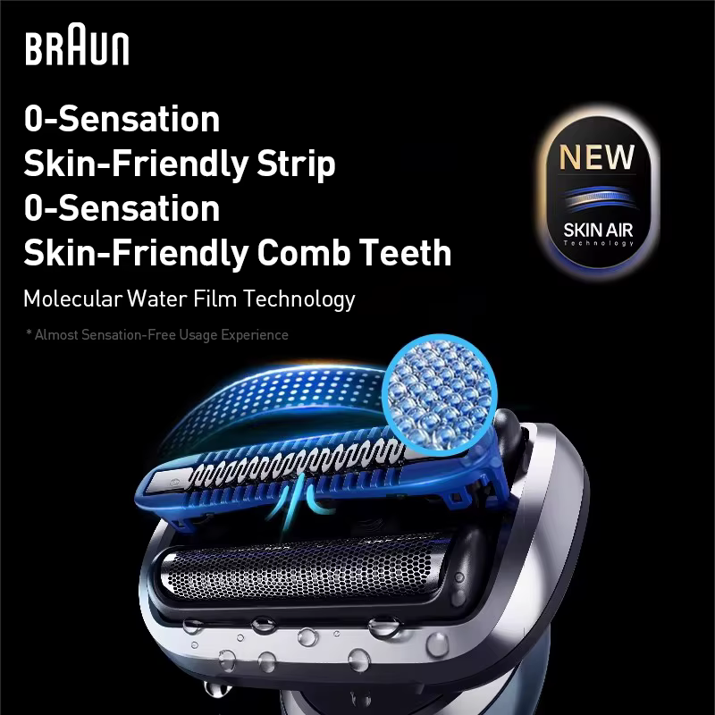 Tête de rasoir de rechange Braun 65B avec grille de protection Hydrate Skin Guard compatible avec les rasoirs Series 5 et 6