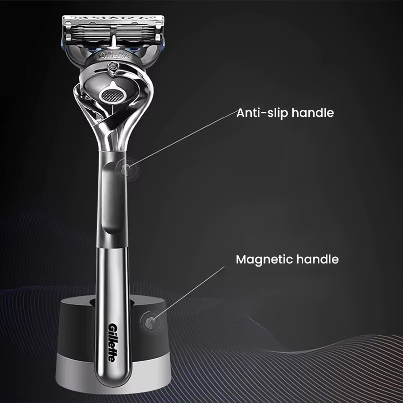 Rasoir Gillette Fusion 5 ProGlide pour homme avec 5 lames, base de rasage avec poignée, boîte Gravity Box, comprend 1 pack de recharge