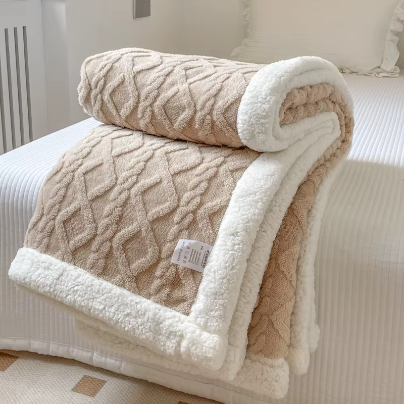 Couverture polaire Double couche, épaisse et chaude, pour la sieste au bureau, pour canapé-lit, simple, Double, en peluche douce, automne et hiver