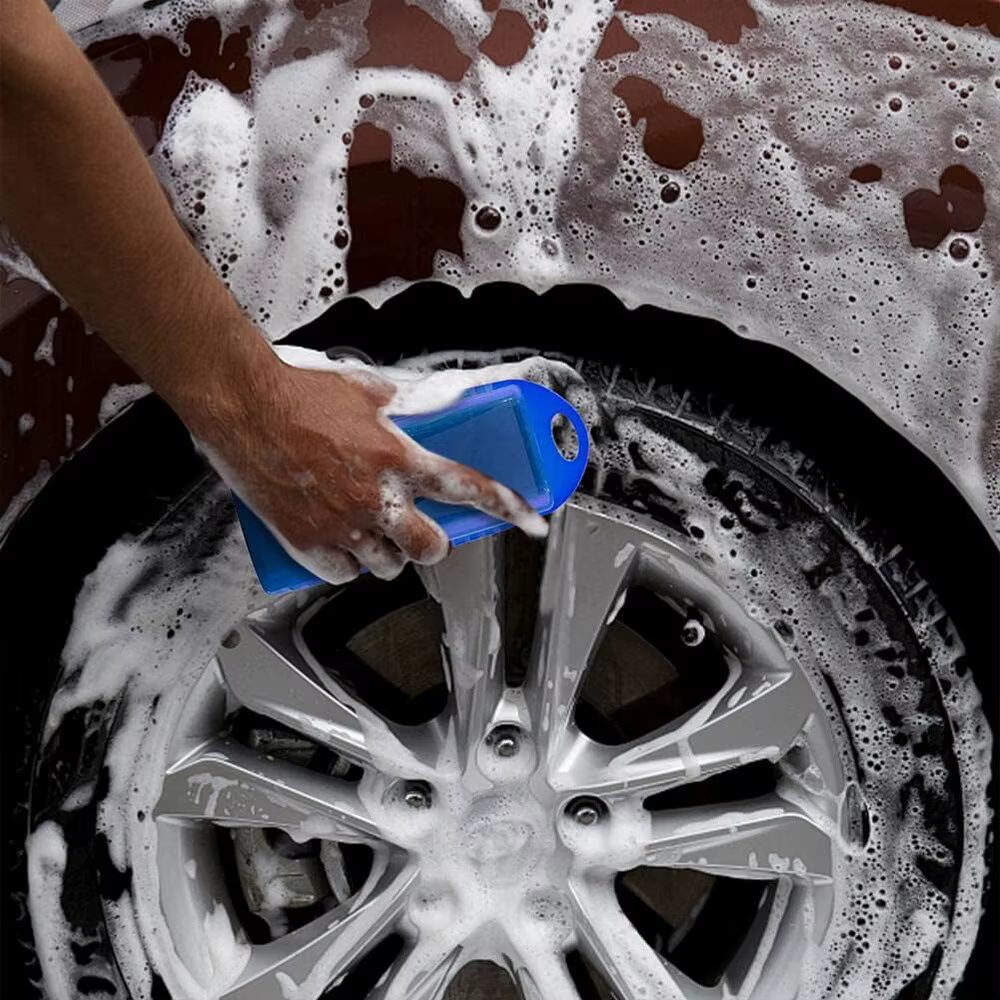 Lot de 2 éponges de lavage, polissage et nettoyage pour pneus de voiture, jantes et garnitures, pour lustrage et detailing