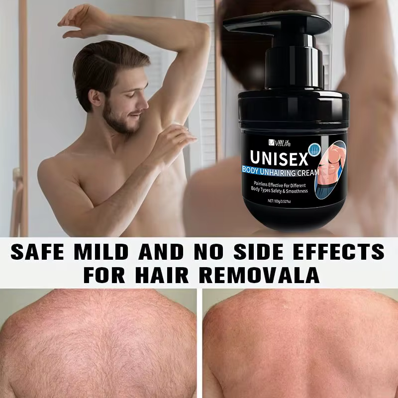 Viilife crème d'épilation pour hommes nourrissante indolore Non irritante inhibiteur de croissance lisse Portable Lotion