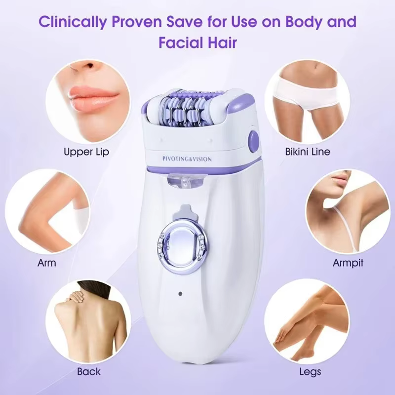3in1 électrique femmes épilateur femme rasoir jambe corps épilation lèvre menton dépilatoire dame Bikini tondeuse
