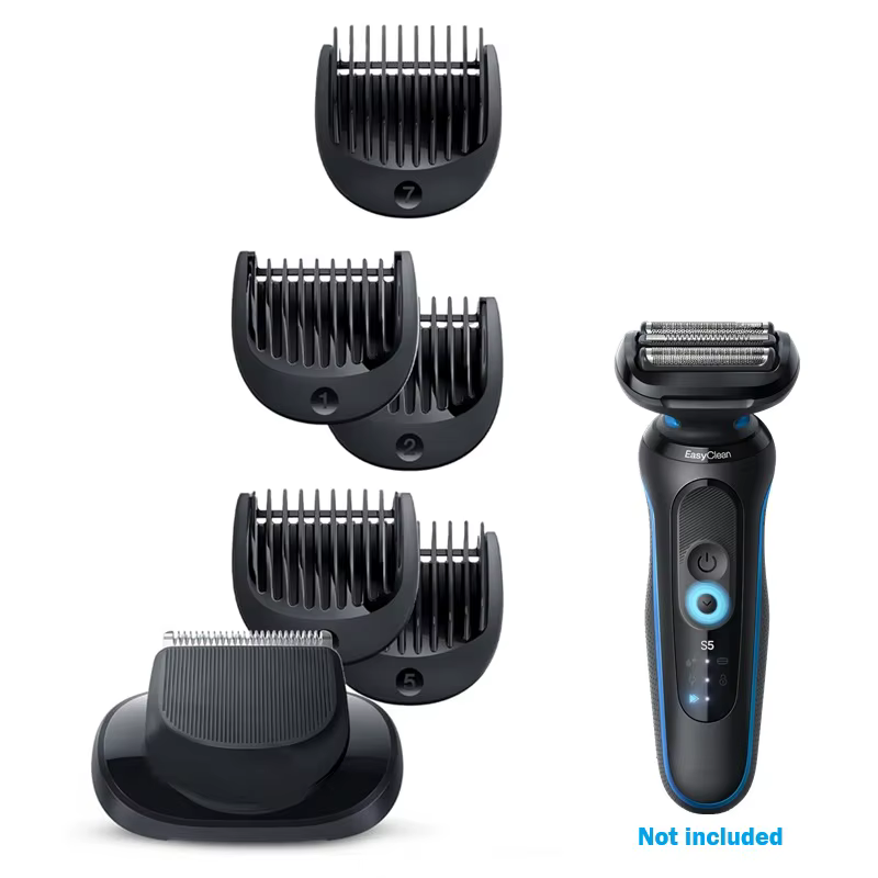 Tondeuse à barbe EasyClick + 5 pièces de fixation de peigne pour rasoirs électriques Braun nouvelle génération série 5