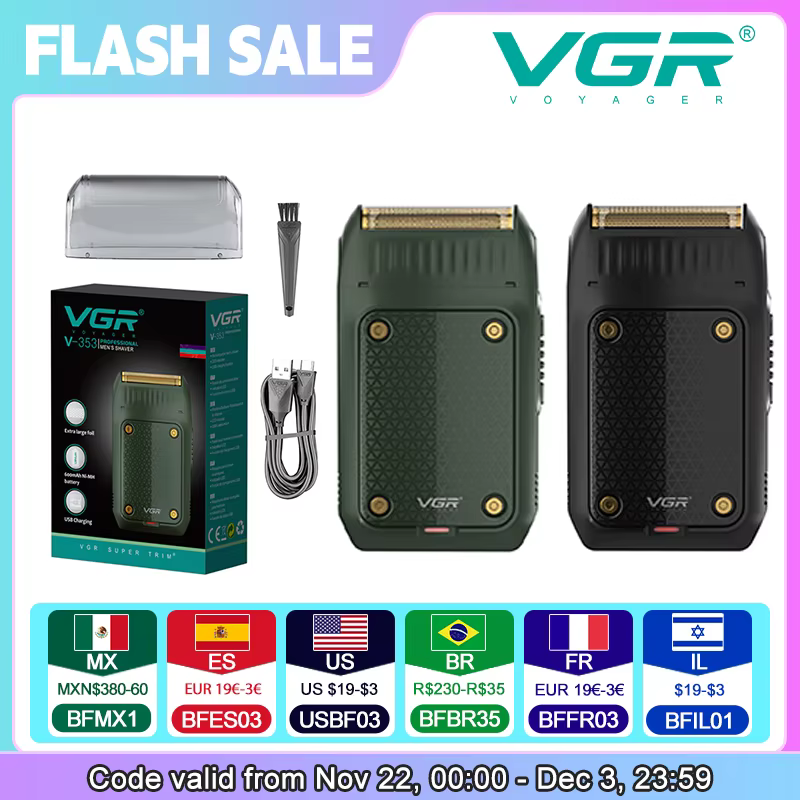 VgazV-353-Rasoir Professionnel Électrique Rasage Machine Portable Barbe Tondeuse Rechargeable Rasoir Mini