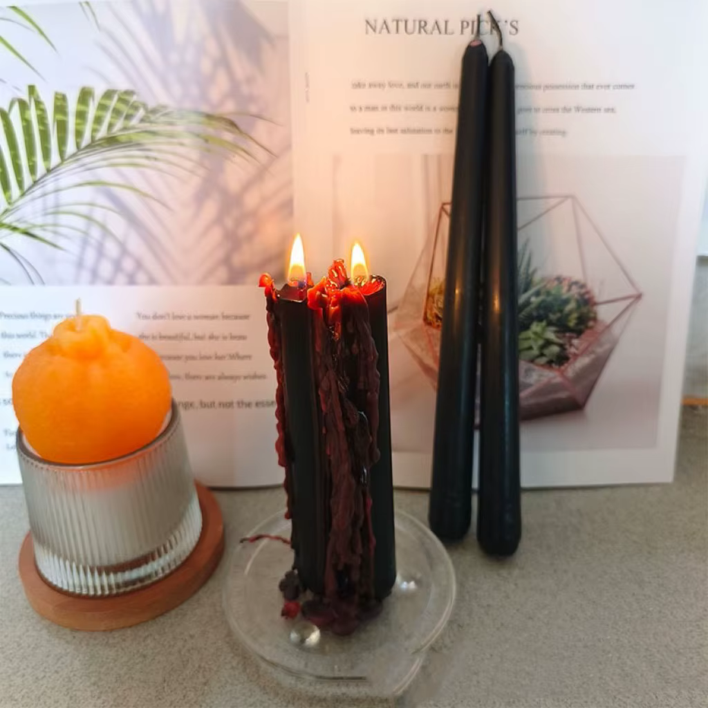 Bougies magiques mignonnes en cire de paraffine, bougies colorées à effet de goutte, bougies longues, décoration de style nordique, ambiance festive, maison