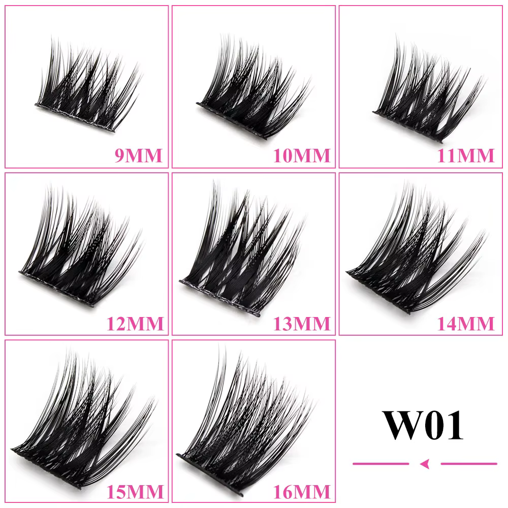 Nouveau russe 3D moelleux naturel segmenté cils bundle faux extension