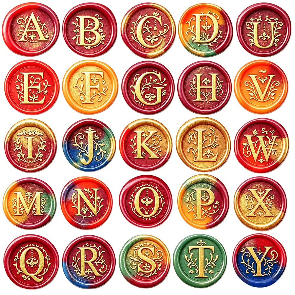 Sceau de cire à 26 lettres, tête en laiton de 25 mm avec poignée à bulles blanche, sceau de cire pour invitations de mariage, cartes d'anniversaire, enveloppes