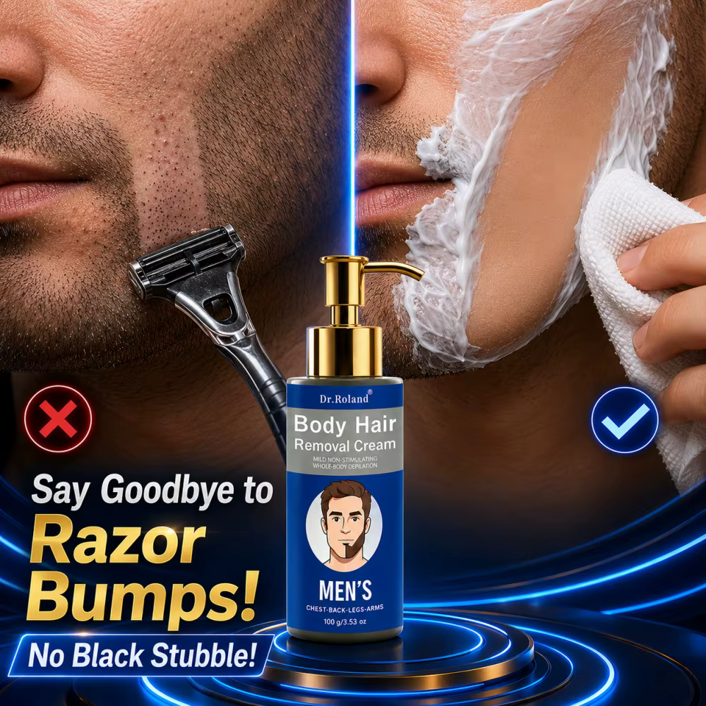 Crème dépilatoire Ultra-Clean pour hommes, douce et non irritante, pour tout le corps, élimine les poils épais, sans résidus, sans irritations de rasoir.