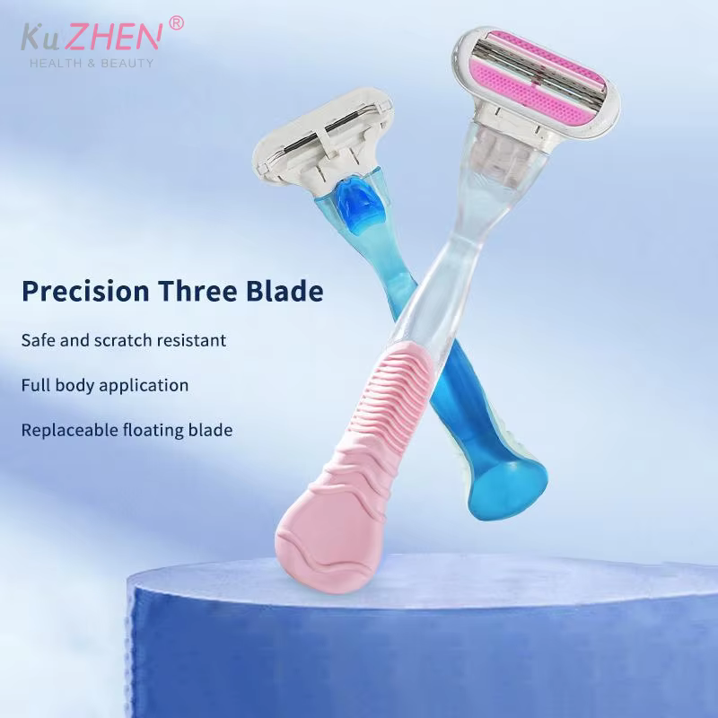 Rasoir corporel pour femme avec trois lames flottantes de précision et design résistant aux rayures