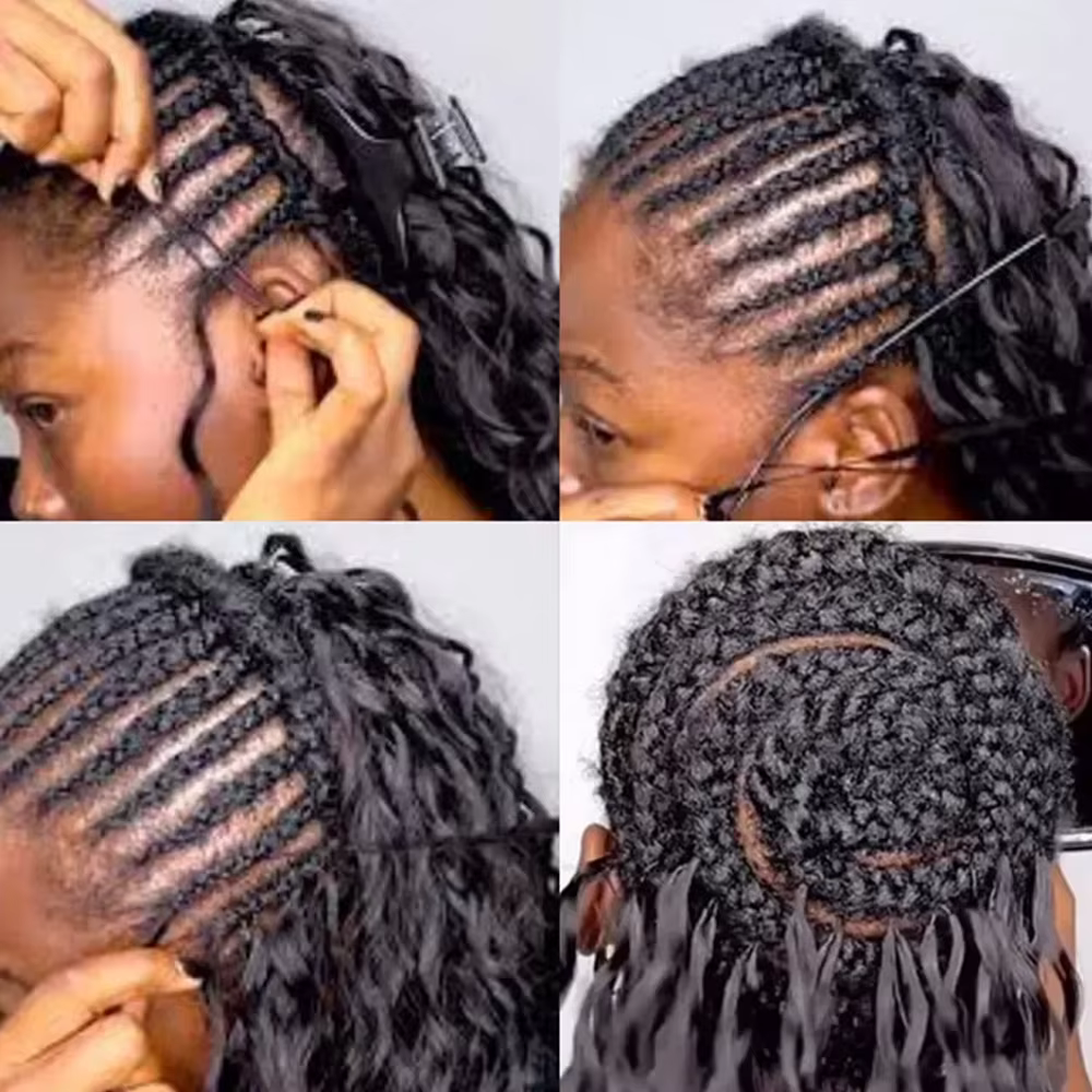 7 pièces d'extensions de cheveux en crochet afro bouclés, plumes, réutilisables, tresses bohèmes, cheveux humains, plumes invisibles, nœuds miraculeux en crochet