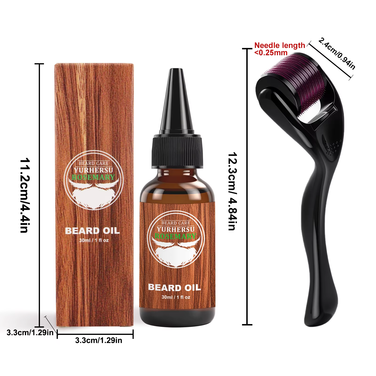 Huile de barbe Jojoba au romarin biologique – Parfum léger