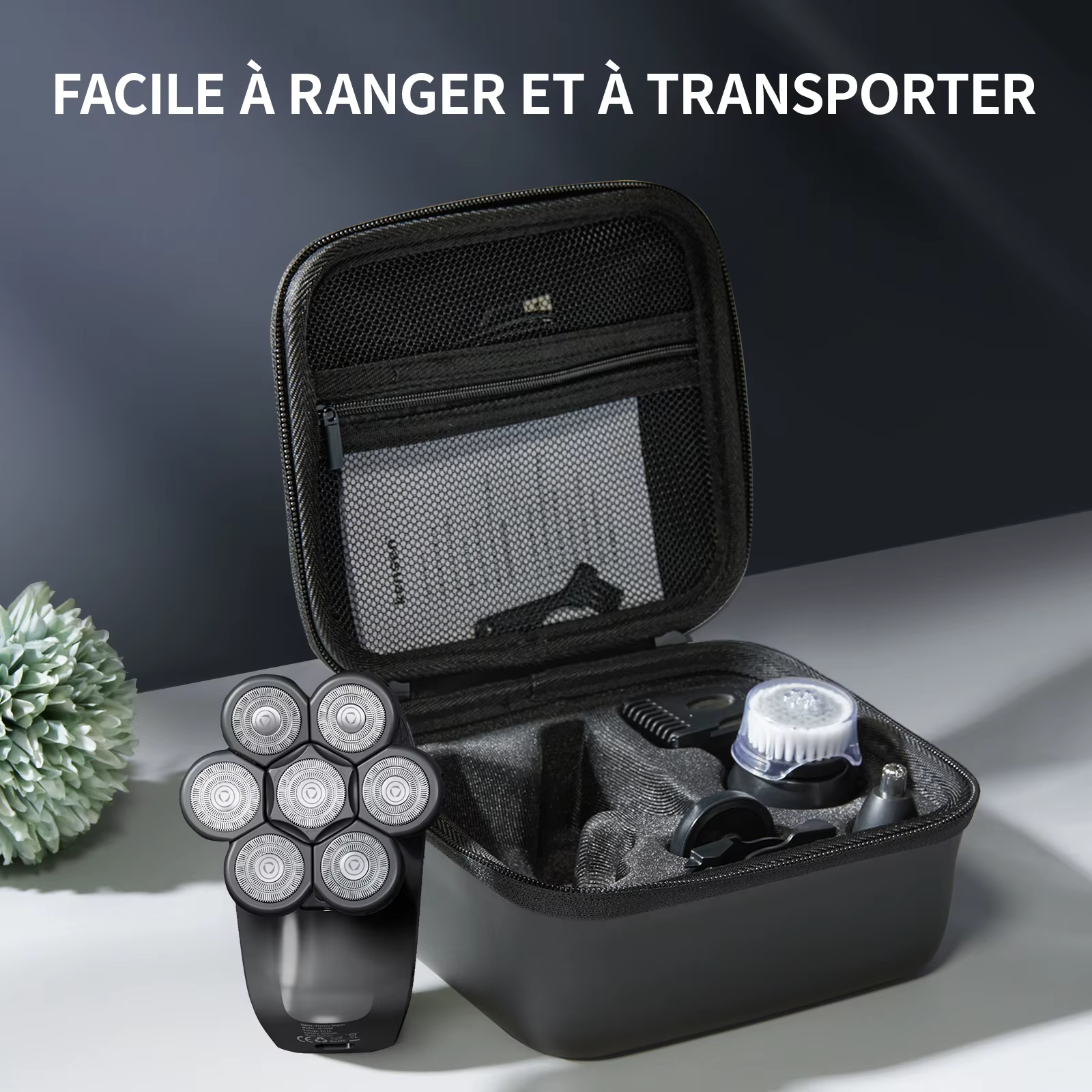 Kensen S8 rasoirs électriques pour hommes 7D coupe flottante Rechargeable IPX6 étanche tondeuse à barbe tête chauve Machine à raser