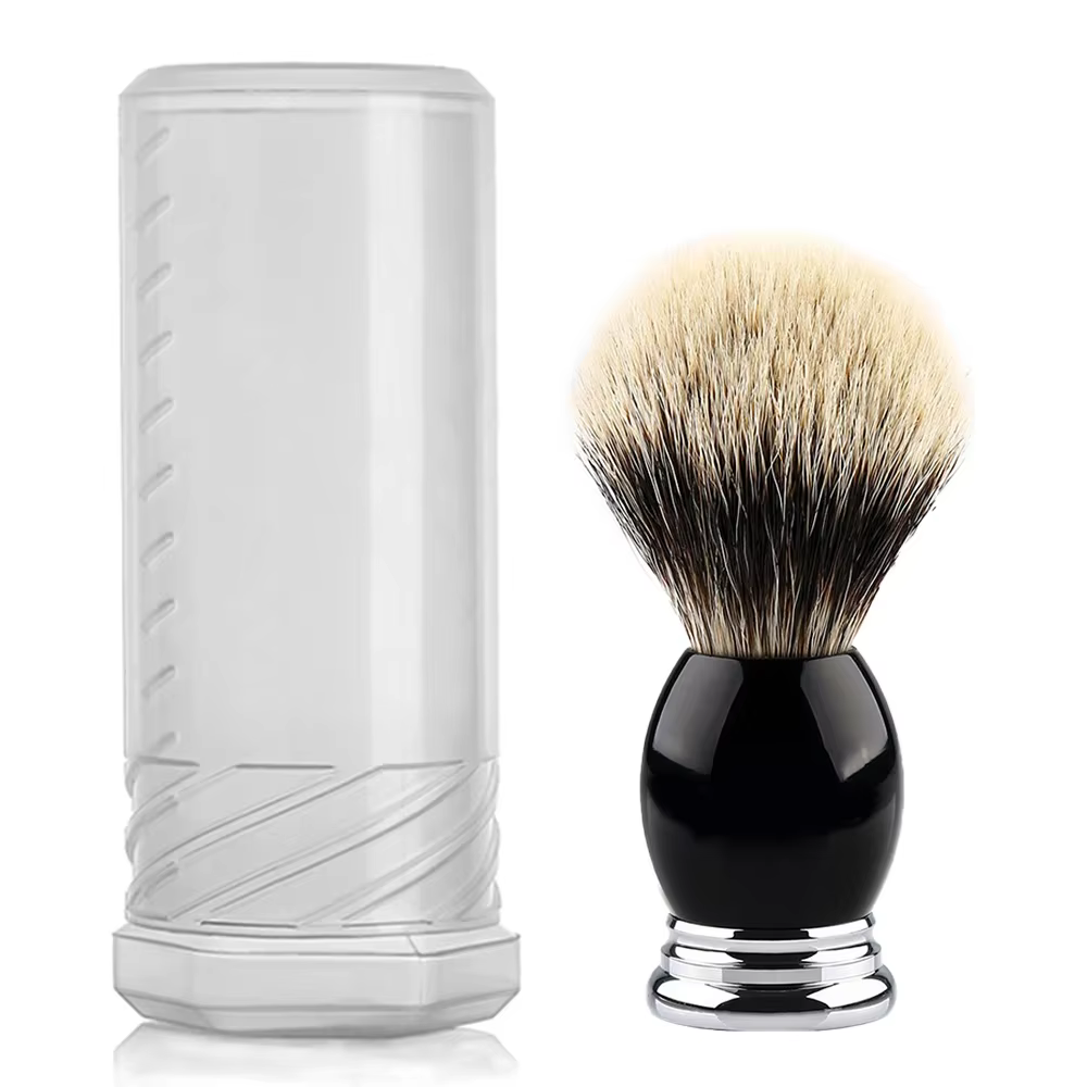 Brosse de rasage de luxe en poils de blaireau pur 100% argenté 22mm