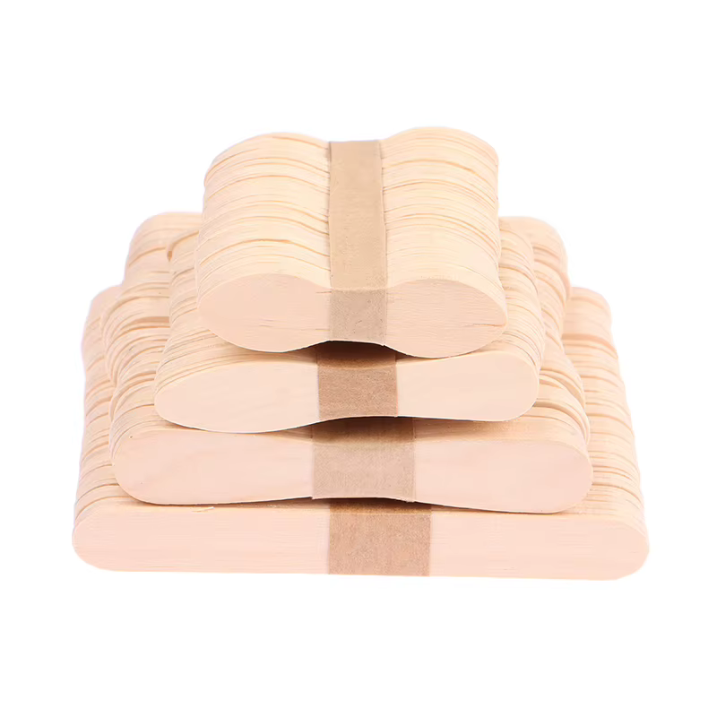 Ensemble de spatules en bois pour épilation du corps