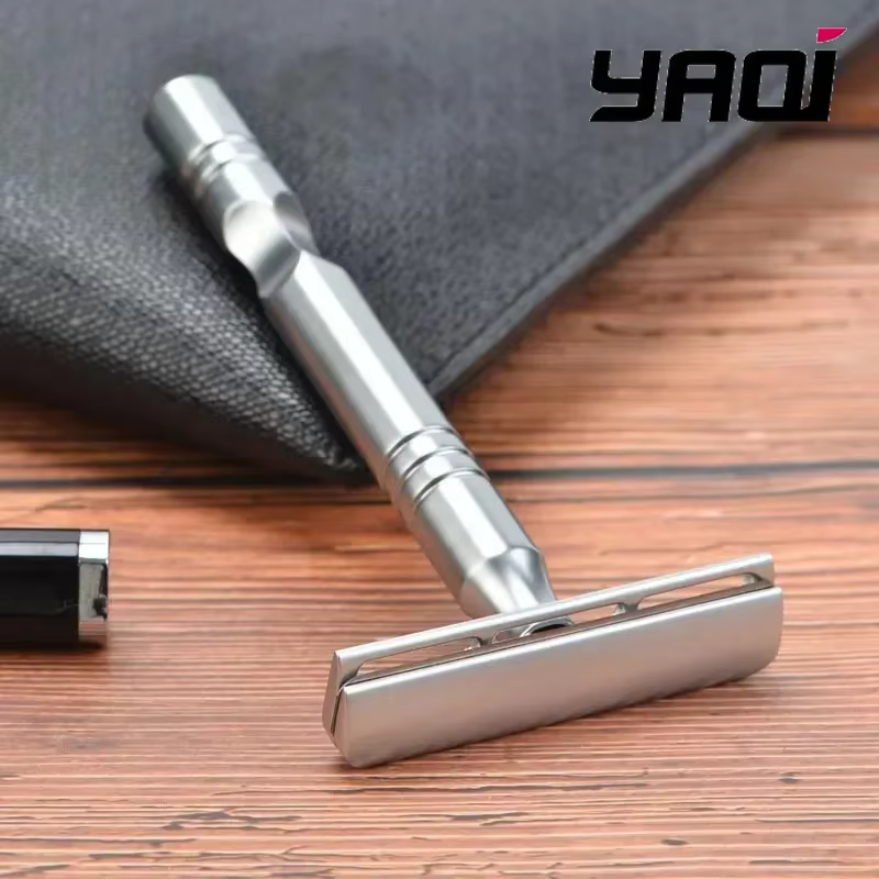 Rasoir YAQI couleur Chrome mat lame AC Excalibur à un seul tranchant hommes rasage sécurité