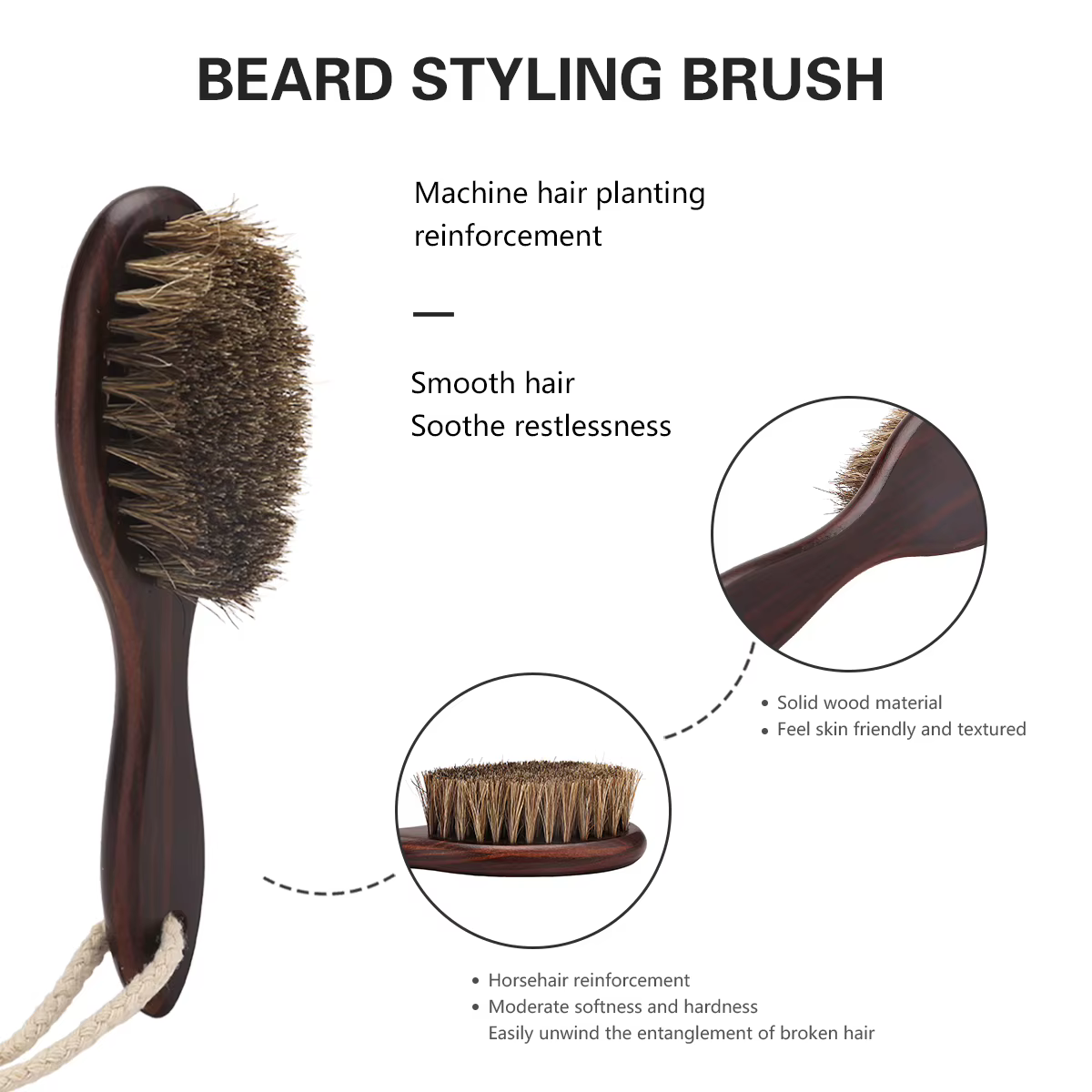 Professionnel barbier rasage barbe brosse cheveux Duster brosses crin Salon visage moustache propre