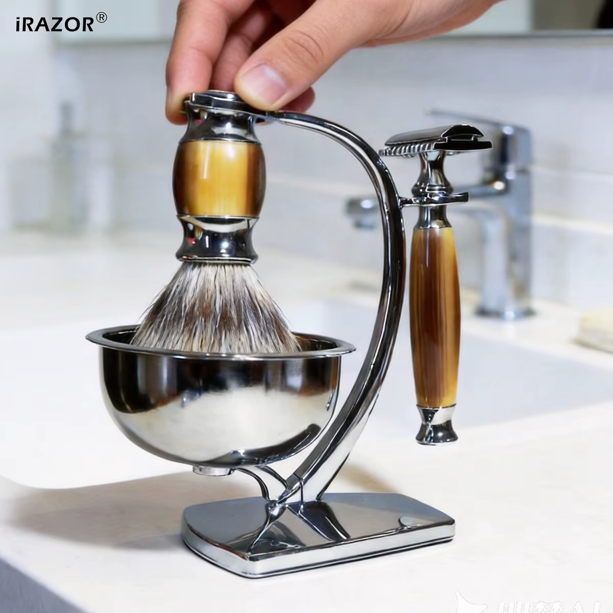 IRAZOR – Kit de rasoir classique à Double bords pour hommes