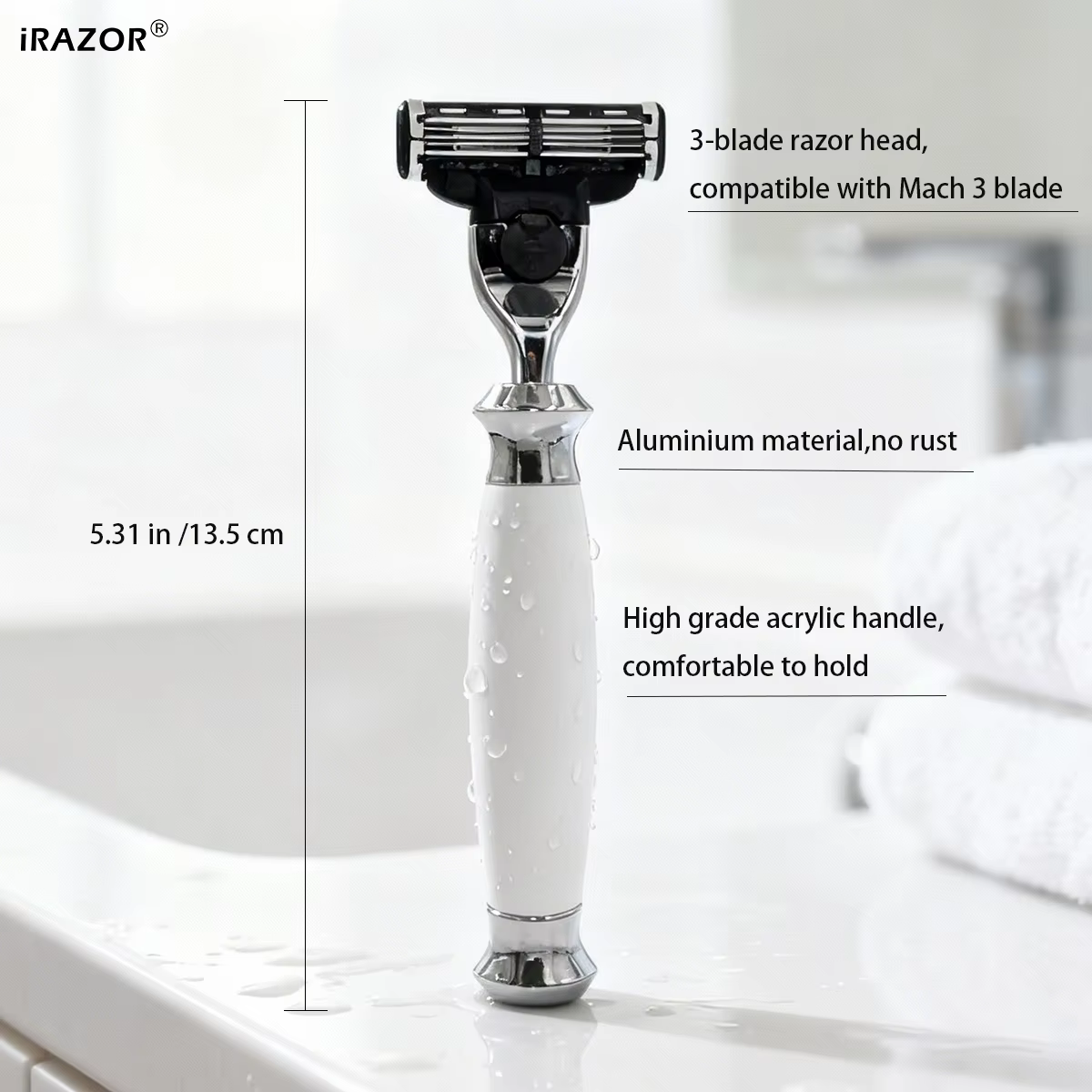 IRAZOR 3 lames Mach 3 rasoir de rasage de barbe pour hommes