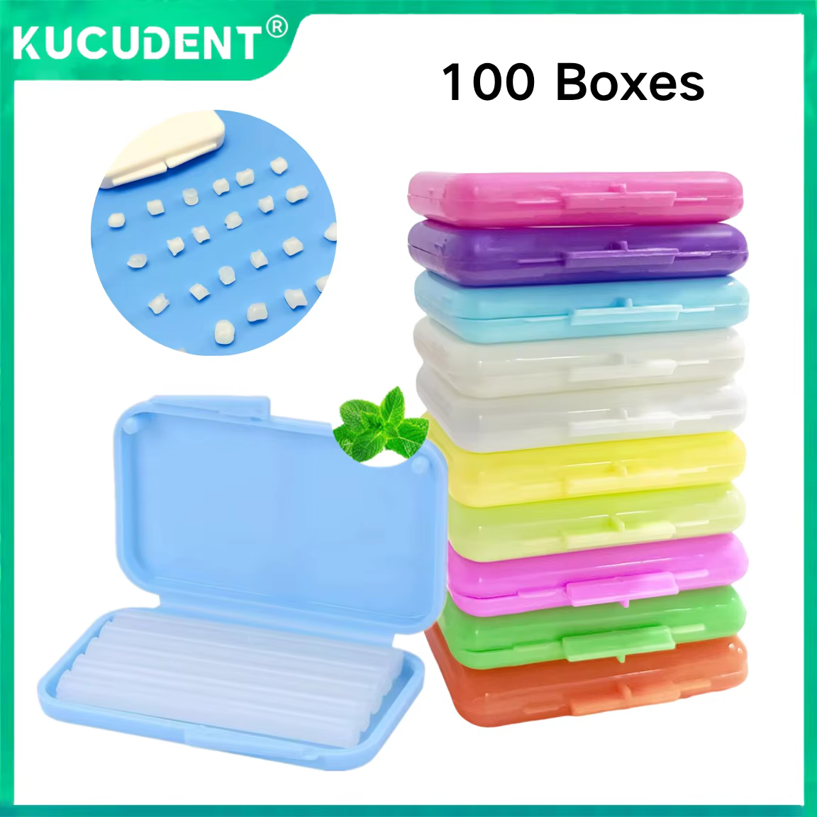 100 boîtes de cire orthodontique dentaire pour appareils dentaires, soulagement des gencives, Irritation, protection des lèvres et des gencives, blanchiment des dents, fruits, 10 parfums, soins buccau
