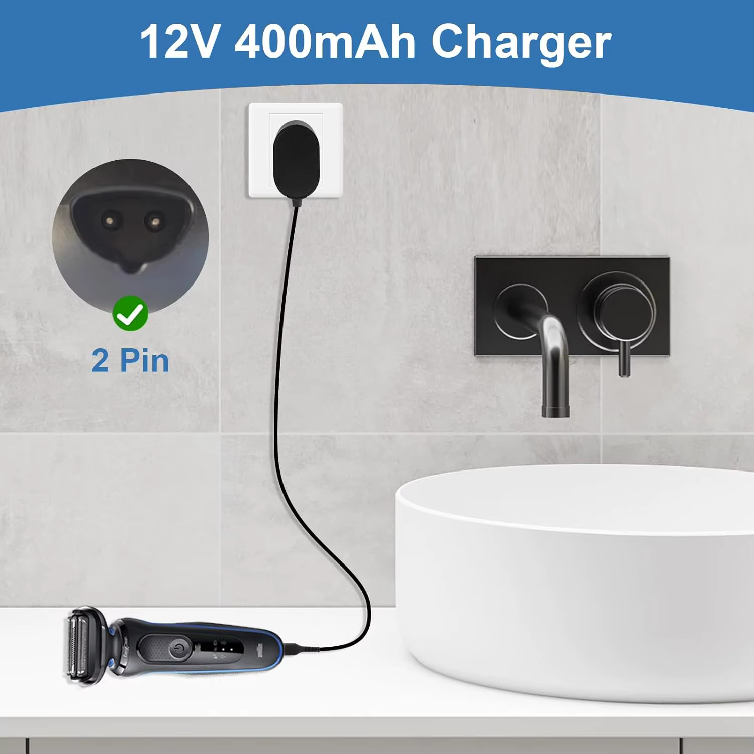 Brangdy 12V chargeur de rasoir adapté pour Braun série 7 9 3 5 1 XT5