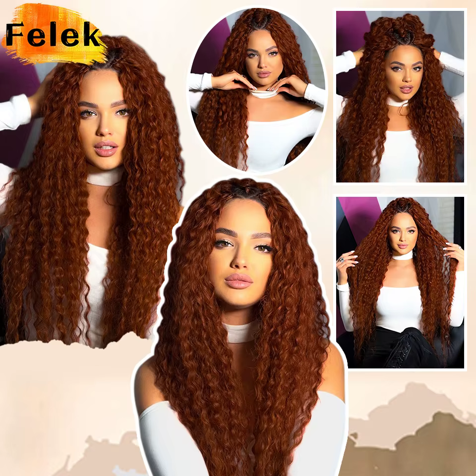 Extensions capillaires synthétiques bouclées bordeaux, boucles Ariel, tresses au Crochet, ombrées vertes ondulées, cheveux Afro torsadés