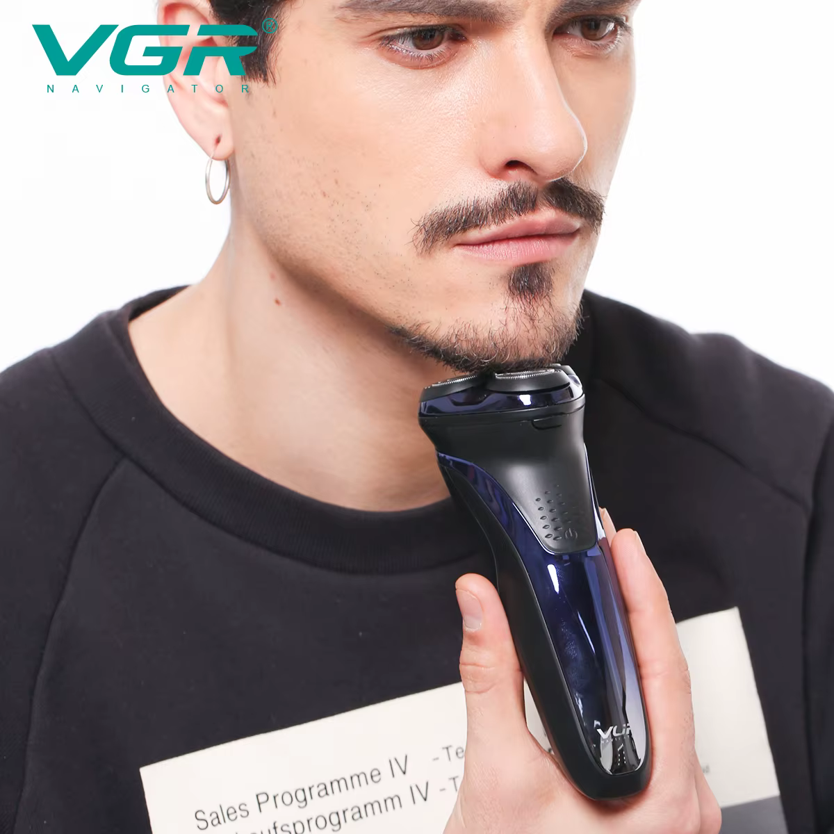VGR tondeuse tondeuse à barbe pour hommes rasoir electrique homme rasoir homme Rasoir Rasoir électrique Professionnel Machine à raser Flottant Tondeuse à barbe IPX7 Étanche Rechargeable Rasoir pour ho