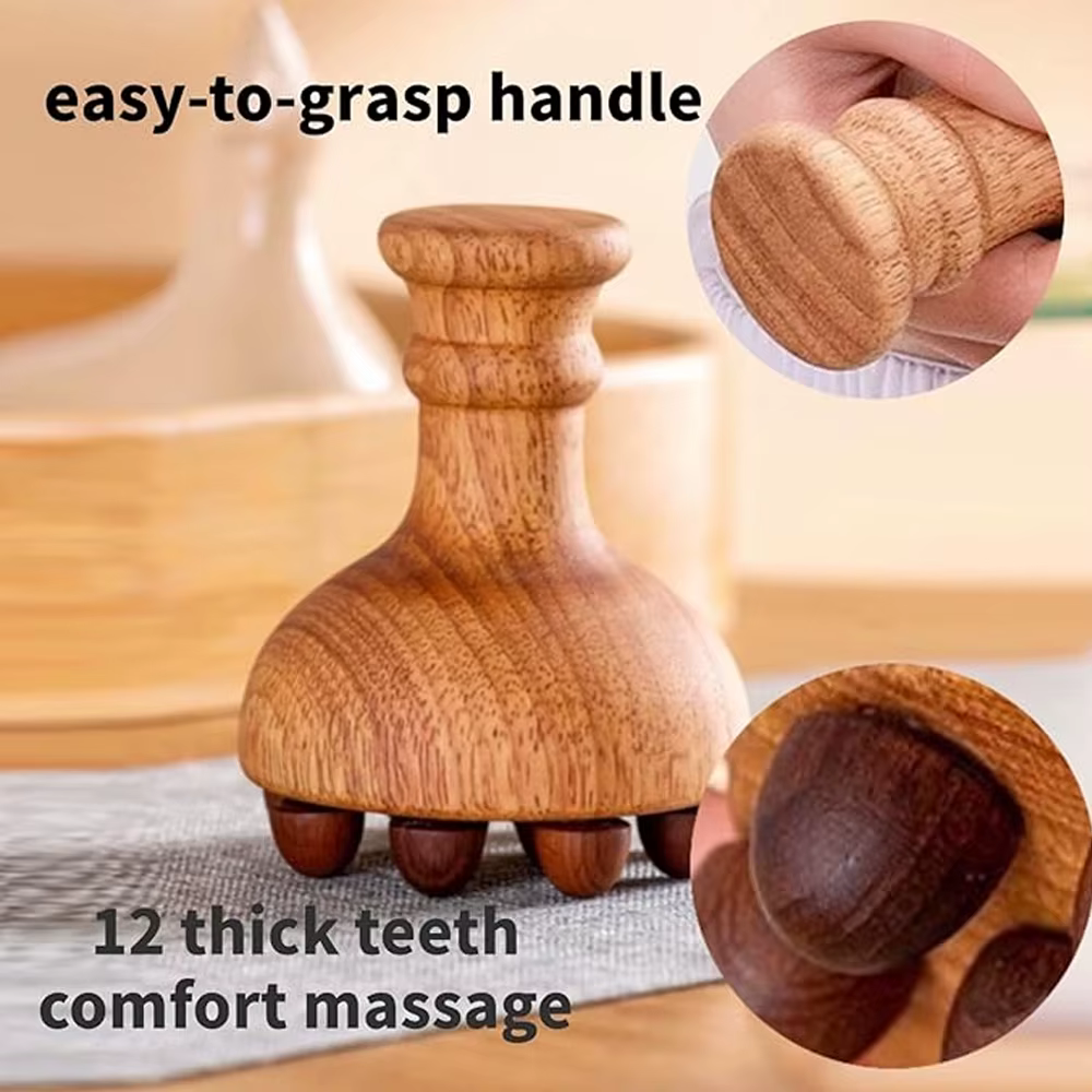Outils de massage thérapeutique | Masseur en bois en forme de champignon