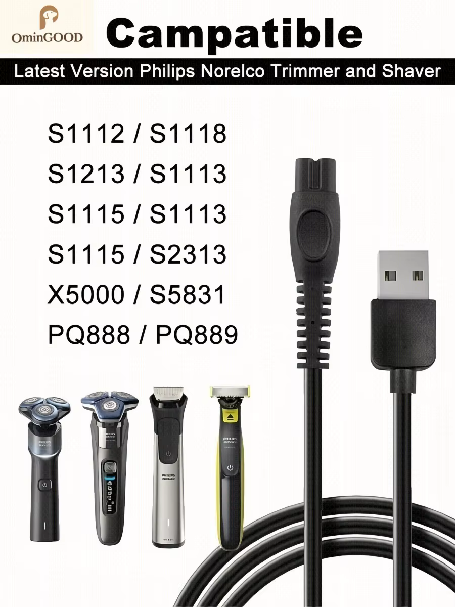 Chargeur pour rasoir Philips Norelco MG9520/50 MG7910/49 MG5910/49 PQ888 PQ889 S1112 S1118 QP2724/90 QP2834/70 S2313 X5000 S5831