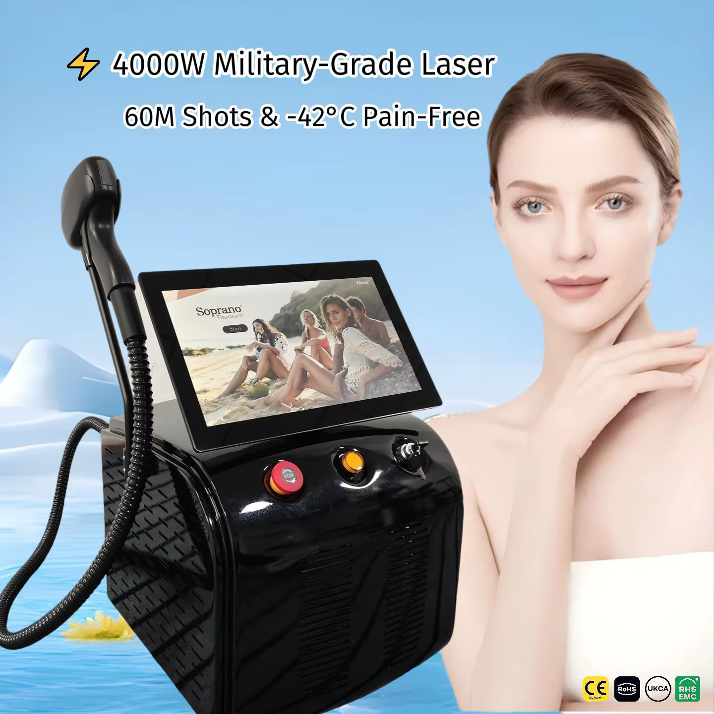 Nouvelle Machine d'Épilation Laser Diode Soprano Ice Titanium 4000W 2026