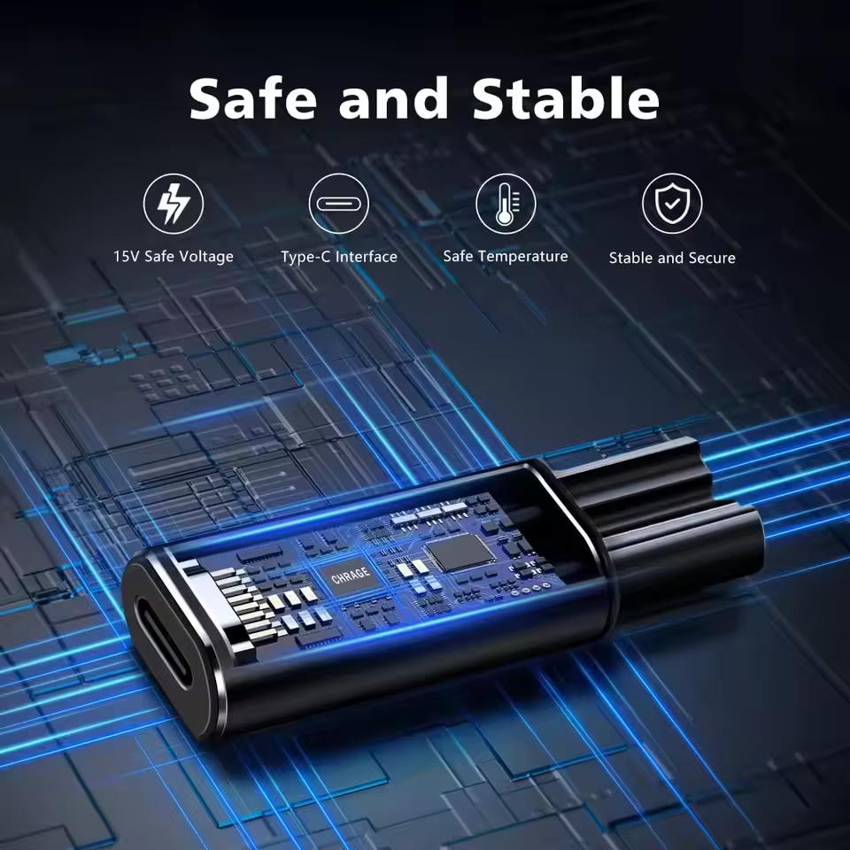 Adaptateur de charge Type-C 15V pour rasoir Philips OneBlade QP6520 QP6530 QP6510 HQ8505 Tondeuse à barbe électrique
