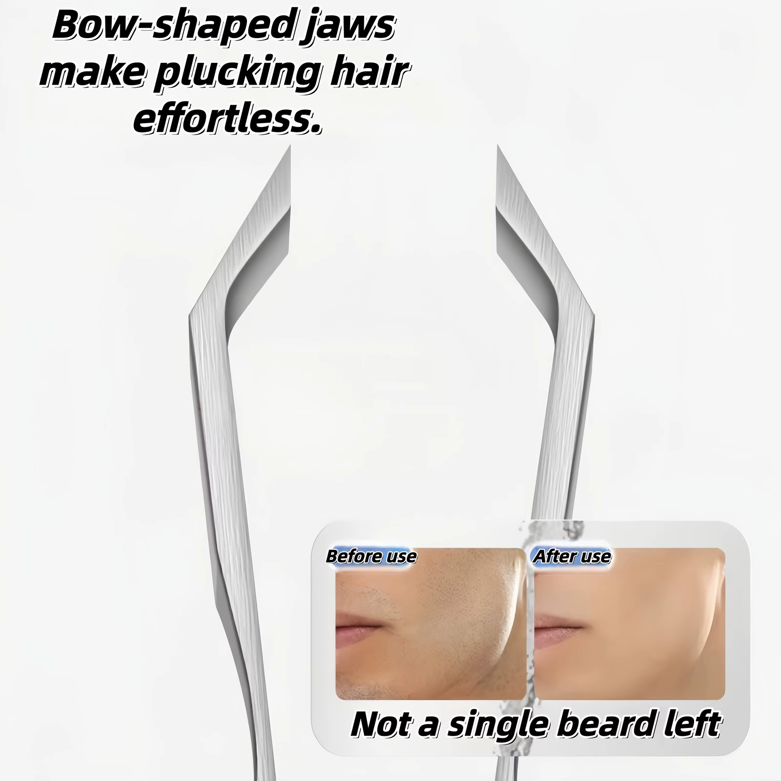 Pince à épiler en acier inoxydable pour barbe et moustache avec précision pour l'épilation du visage