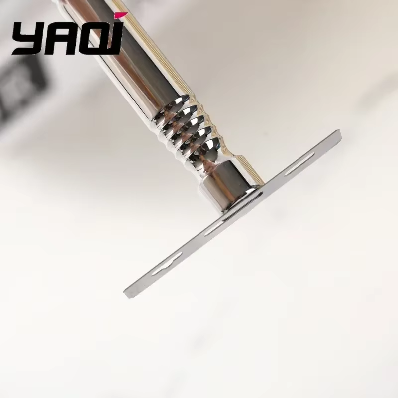 Rasoir de sécurité à double tranchant en acier inoxydable Yaqi Duomo 2026 avec manche classique confortable pour le rasage masculin