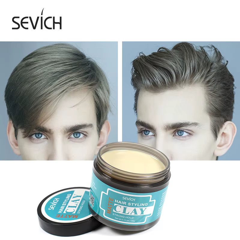 Sevich 80g cheveux argile brossée pour hommes forte tenue coiffure fini